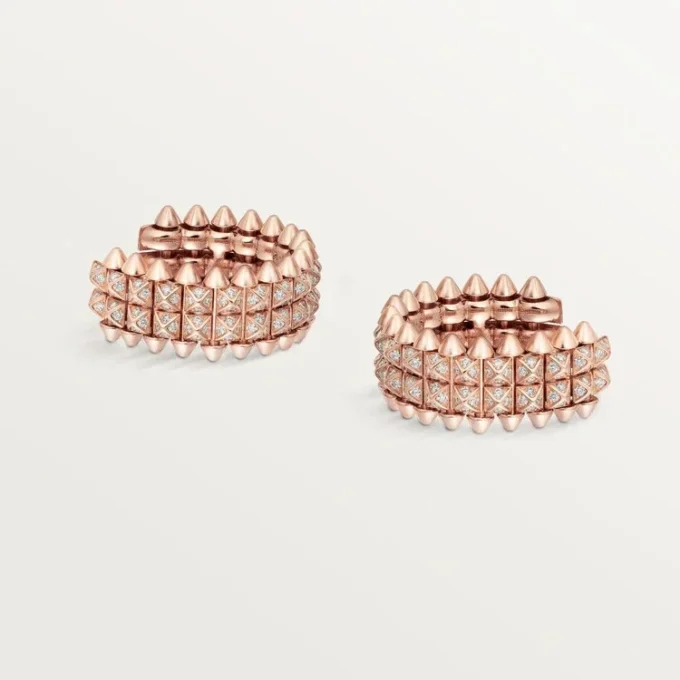 Σκουλαρίκια Clash De Cartier, διπλή σειρά, με πάβ Σκουλαρίκια Clash De Cartier, διπλή σειρά, με πάβ