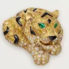 Σκουλαρίκια Faune Et Flore De Cartier, κίτρινα, πορτοκαλί και καφέ διαμάντια, σε στρώση