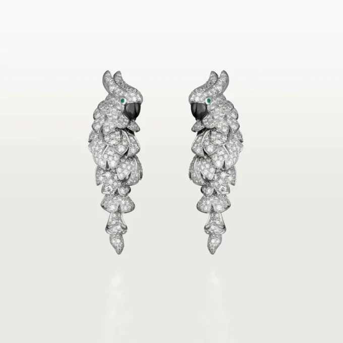 Σκουλαρίκια Faune Et Flore De Cartier, με πάβ Σκουλαρίκια Faune Et Flore De Cartier, με πάβ