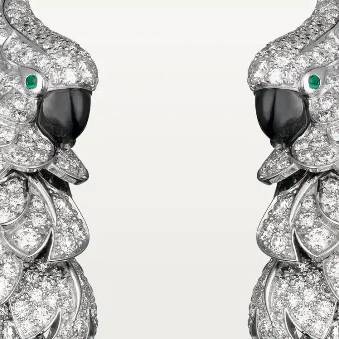 Σκουλαρίκια Faune Et Flore De Cartier, με πάβ Σκουλαρίκια Faune Et Flore De Cartier, με πάβ