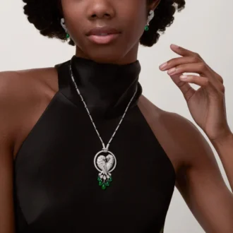 Σκουλαρίκια Faune Et Flore De Cartier, Σμαραγδένιες Σταγόνες, Στρωμένα