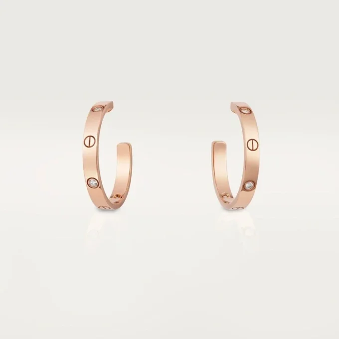 Σκουλαρίκια Love – Ροζ χρυσός, διαμάντια – Cartier