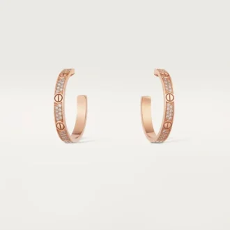 Σκουλαρίκια Love – Ροζ χρυσός, διαμάντια – Cartier
