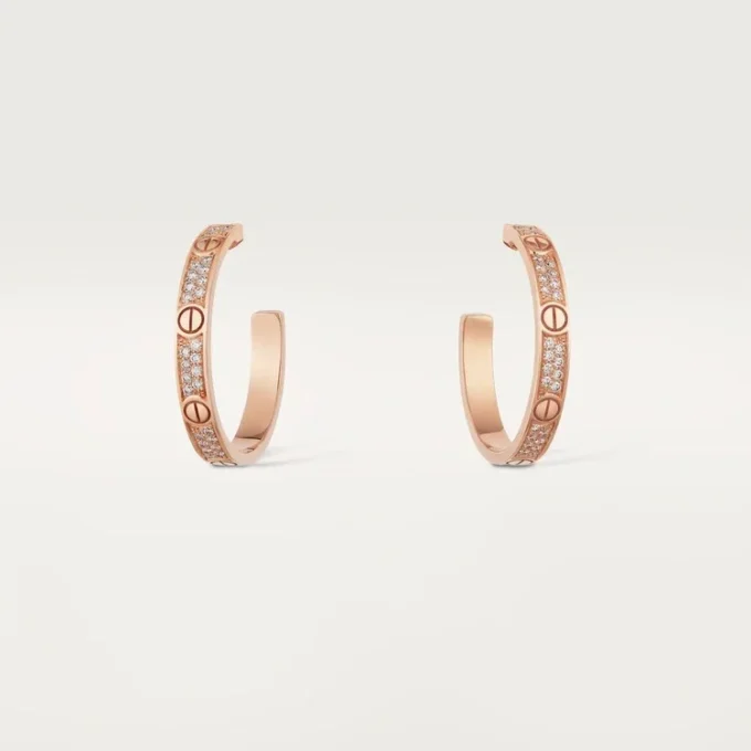 Σκουλαρίκια Love – Ροζ χρυσός, διαμάντια – Cartier
