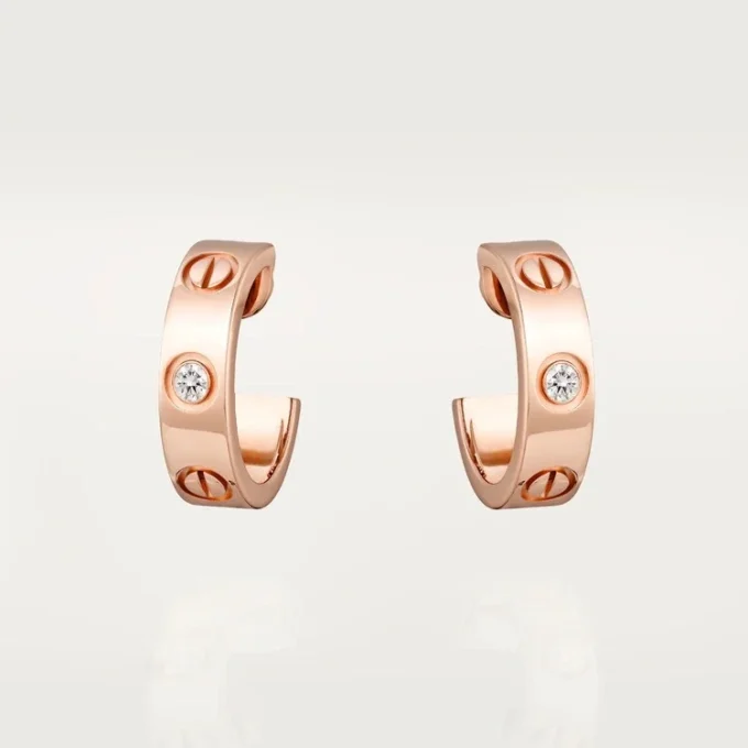 Σκουλαρίκια Love – Ροζ χρυσός, διαμάντια – Cartier