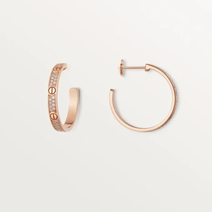 Σκουλαρίκια Love – Ροζ χρυσός, διαμάντια – Cartier