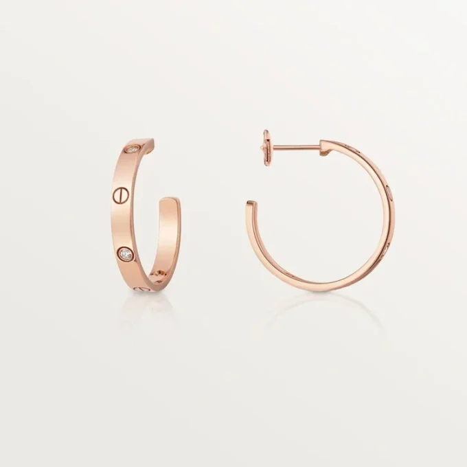 Σκουλαρίκια Love – Ροζ χρυσός, διαμάντια – Cartier