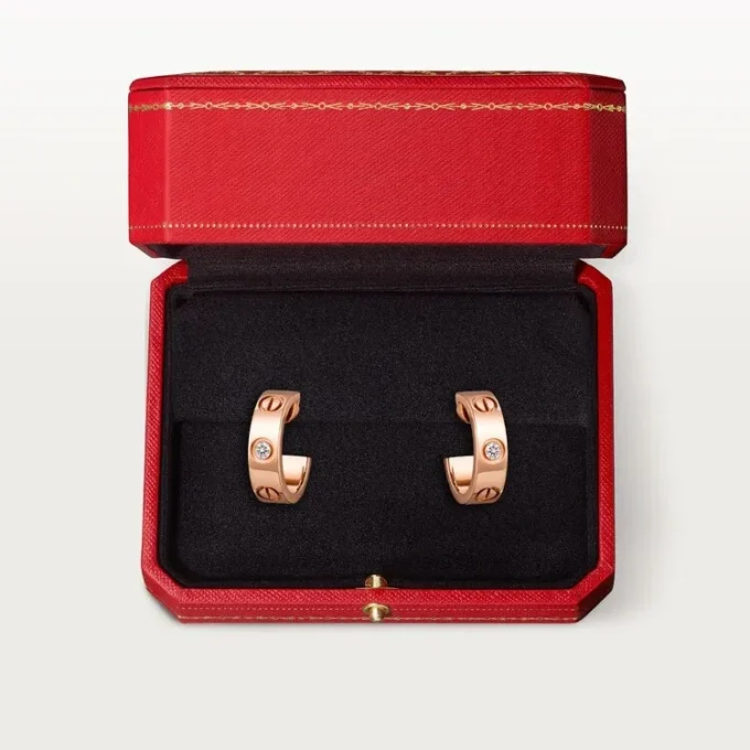 Σκουλαρίκια Love – Ροζ χρυσός, διαμάντια – Cartier