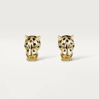 Σκουλαρίκια Panthere De Cartier – Κίτρινο χρυσό, λάκα, διαμάντια, γρανάτες τσαβορίτη, όνυχας – Cartier