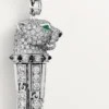 Σκουλαρίκια Panthere De Cartier, σμαράγδια, με πάβ Σκουλαρίκια Panthere De Cartier, σμαράγδια, με πάβ
