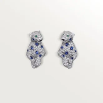 Σκουλαρίκια Panthere De Cartier, Ζαφείρια, με πάβ