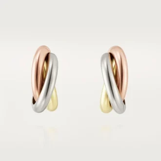 Σκουλαρίκια Trinity Hoop σε τρίχρωμο χρυσό | Cartier Us