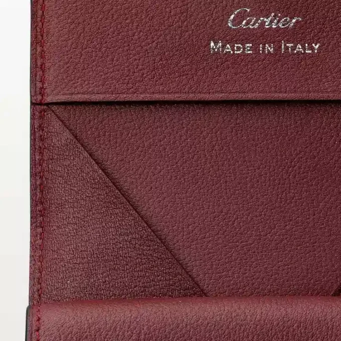 Τετράγωνο πορτοφόλι, Must De Cartier – Μαύρο δέρμα μοσχαριού, φινίρισμα από ανοξείδωτο ατσάλι – Cartier