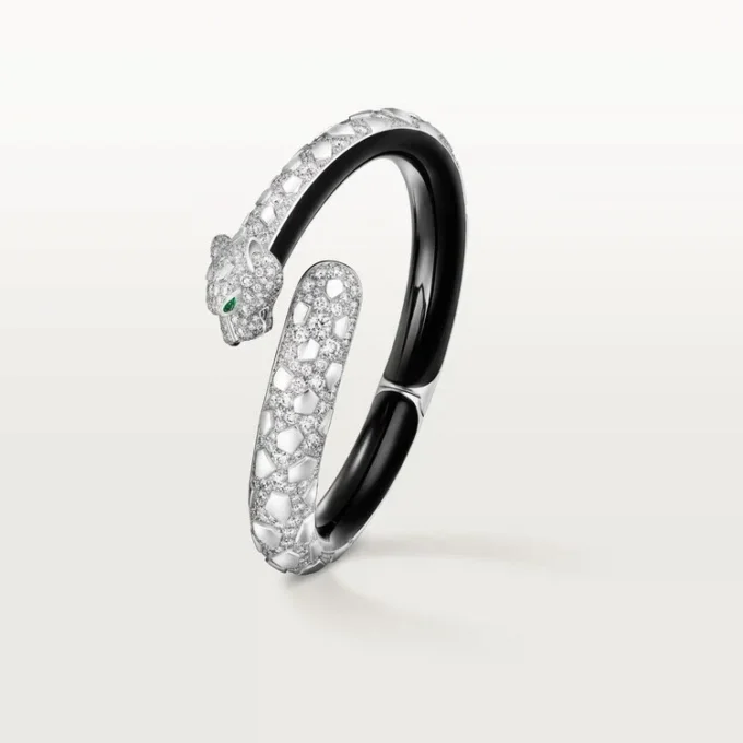 Βραχιόλι Panthere De Cartier, μαύρο λάκα, με πάβ Βραχιόλι Panthere De Cartier, μαύρο λάκα, με πάβ