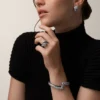 Βραχιόλι Panthere De Cartier, μαύρο λάκα, με πάβ Βραχιόλι Panthere De Cartier, μαύρο λάκα, με πάβ
