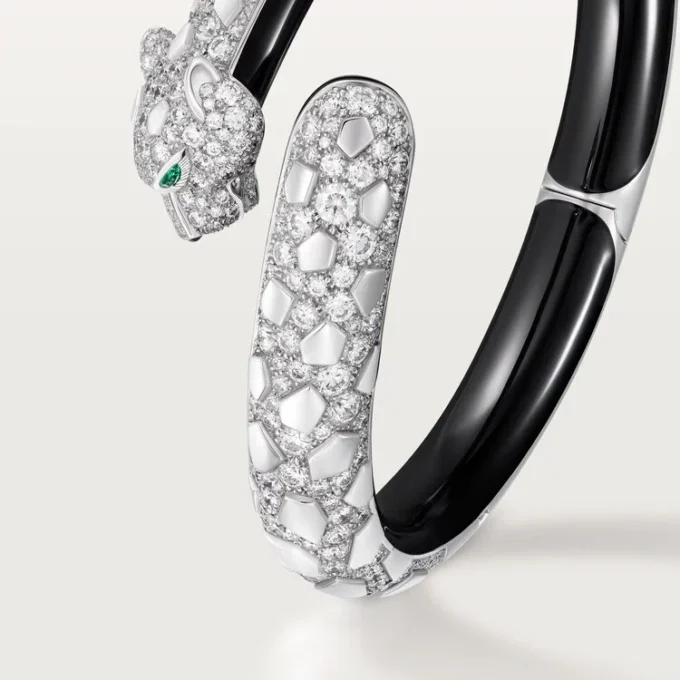 Βραχιόλι Panthere De Cartier, μαύρο λάκα, με πάβ Βραχιόλι Panthere De Cartier, μαύρο λάκα, με πάβ