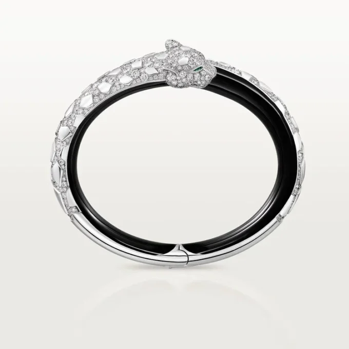 Βραχιόλι Panthere De Cartier, μαύρο λάκα, με πάβ Βραχιόλι Panthere De Cartier, μαύρο λάκα, με πάβ
