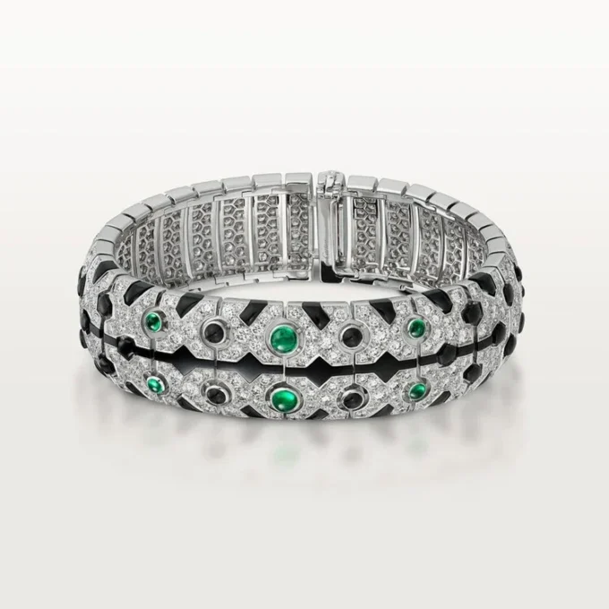 Βραχιόλι Panthere De Cartier, σμαράγδι, με πάβ Βραχιόλι Panthere De Cartier, σμαράγδι, με πάβ