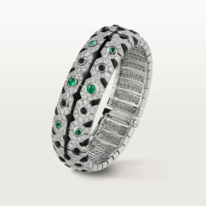 Βραχιόλι Panthere De Cartier, σμαράγδι, με πάβ Βραχιόλι Panthere De Cartier, σμαράγδι, με πάβ